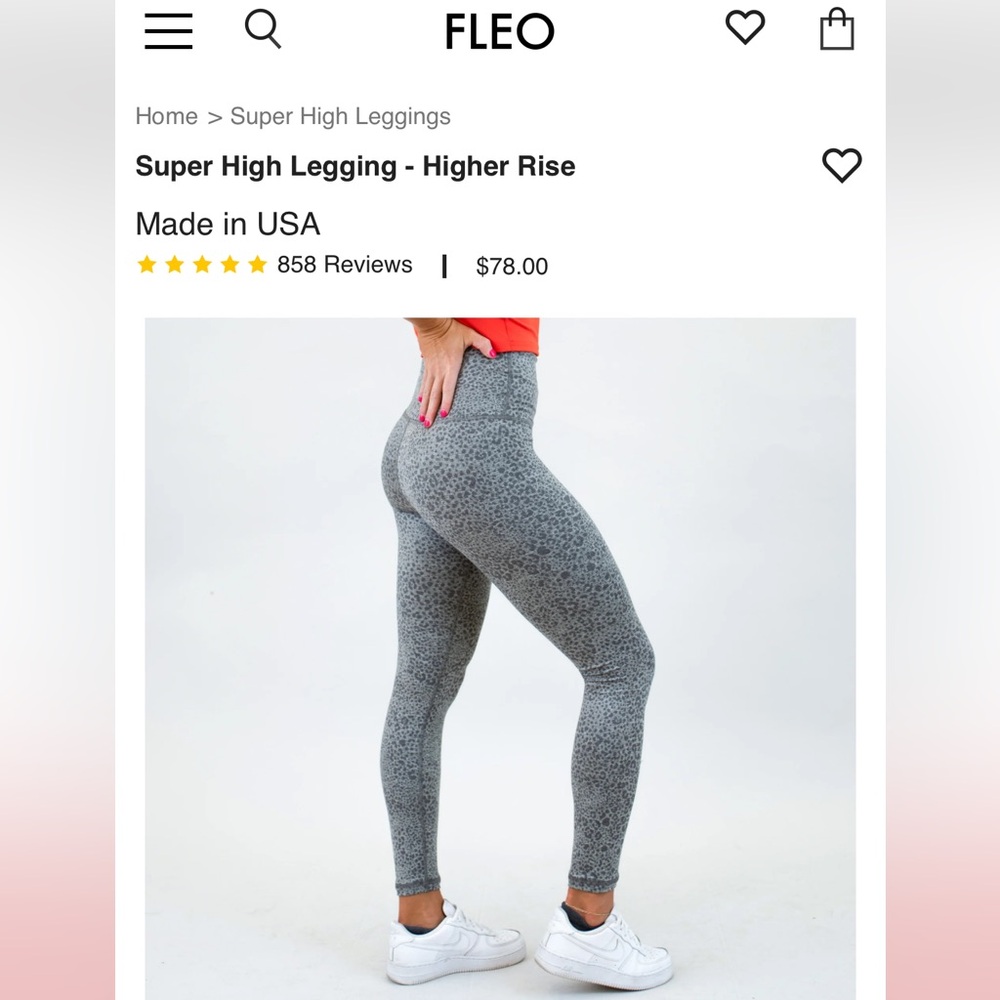 Fleo sz S Super High Leggings Micro Leopard NWT